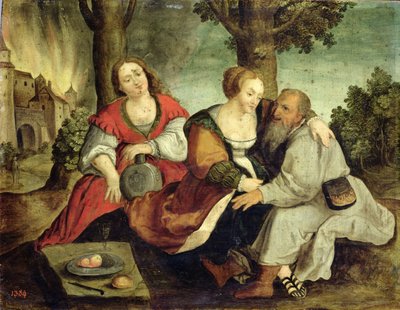 Lot and His Daughters by Dutch School